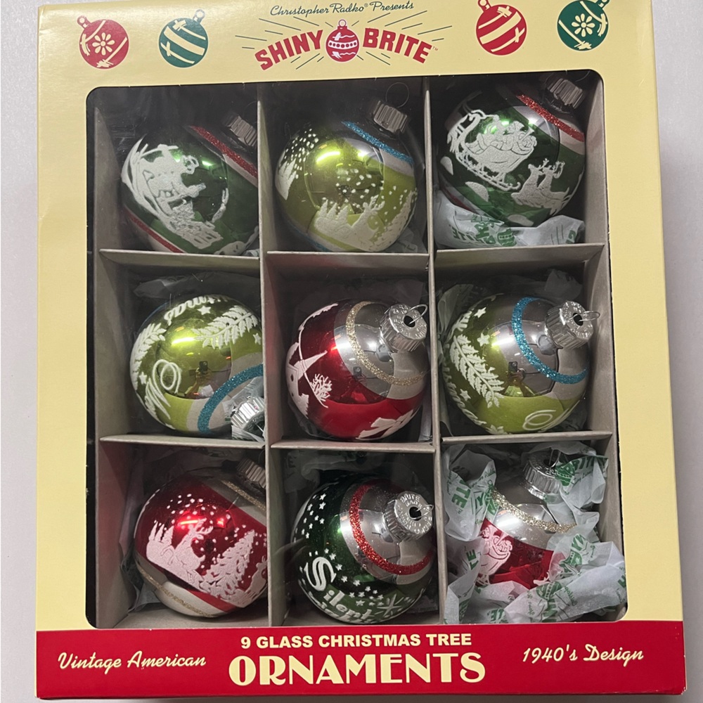 Christopher Radko Shiny Brite Ornaments New